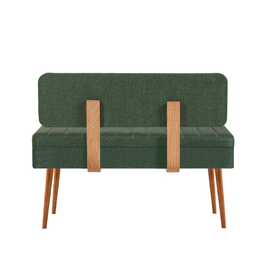 Gewatteerde bank VINA 85x105 cm groen/grenen atlantic