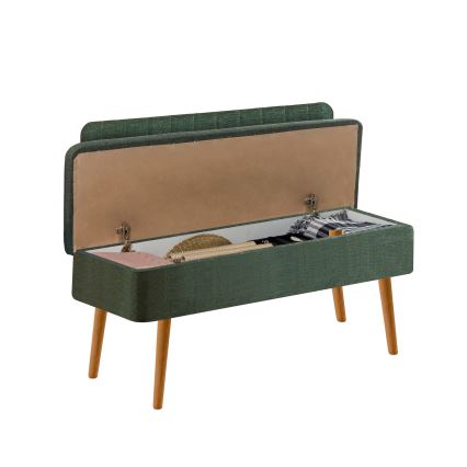 Gewatteerde bank VINA 85x105 cm groen/grenen atlantic