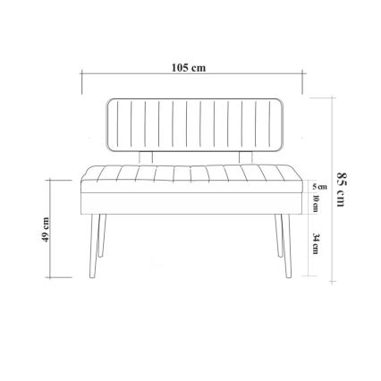 Gewatteerde bank VINA 85x105 cm groen/grenen atlantic