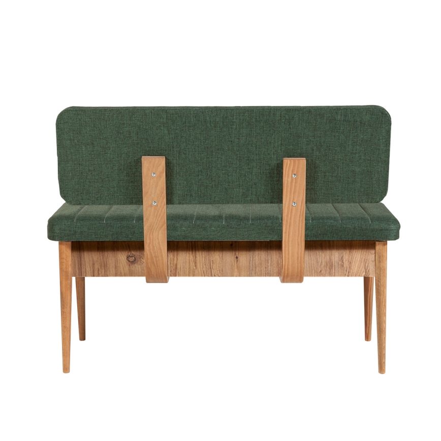 Gewatteerde bank VINA 85x110 cm groen/grenen atlantic