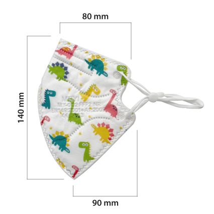 Gezichtsmasker voor kinderen FFP2 NR Kinderdinosaurussen 1 stuk
