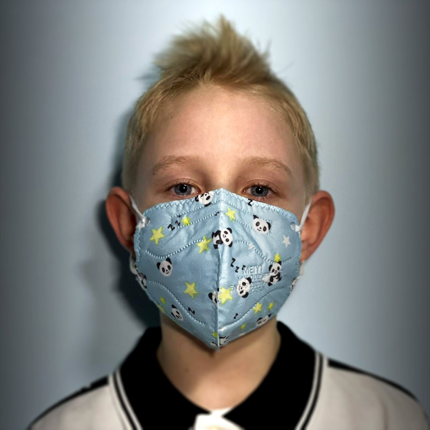 Gezichtsmasker voor kinderen FFP2 NR panda's - 1 stuk