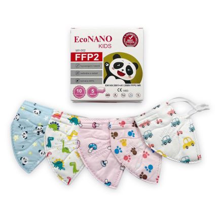 Gezichtsmasker voor kinderen FFP2 NR panda's - 1 stuk