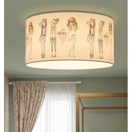 GIRLS VIBES Kinderplafondlamp 1xE27/60W/230V Ø 40 cm voor meisjes
