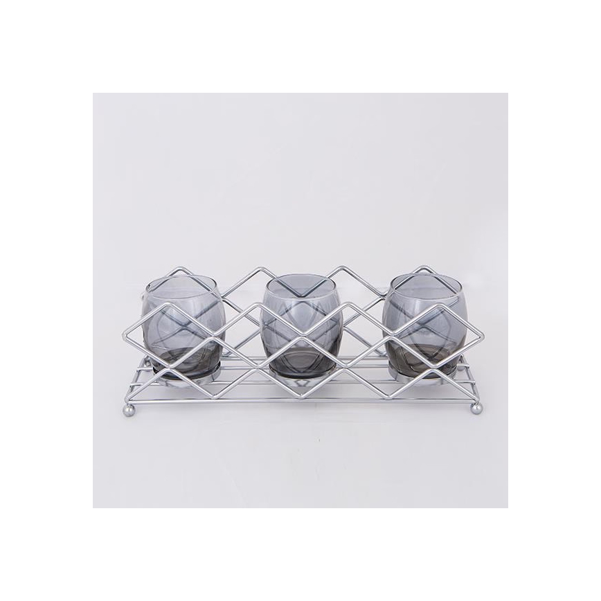 Glanzende chromen kandelaar 33x10x11 cm