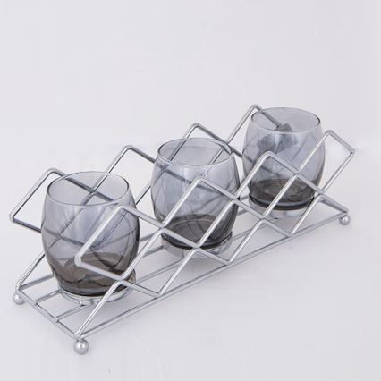 Glanzende chromen kandelaar 33x10x11 cm