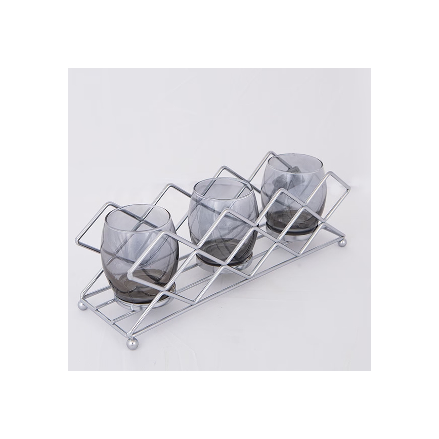 Glanzende chromen kandelaar 33x10x11 cm