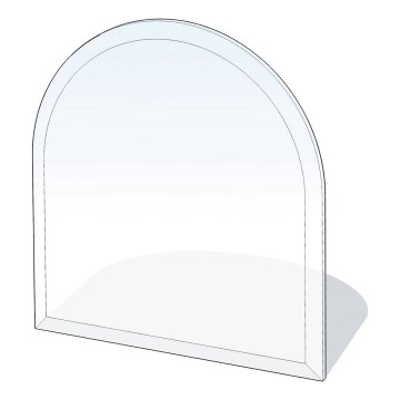 Glas onder de open haard 1000x1000x6 mm halve boog