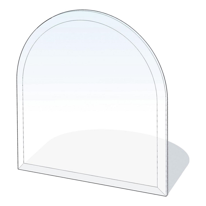 Glas onder de open haard 1000x1000x6 mm halve boog
