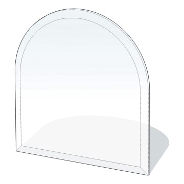 Glas onder de open haard 1000x1000x8 mm halve boog