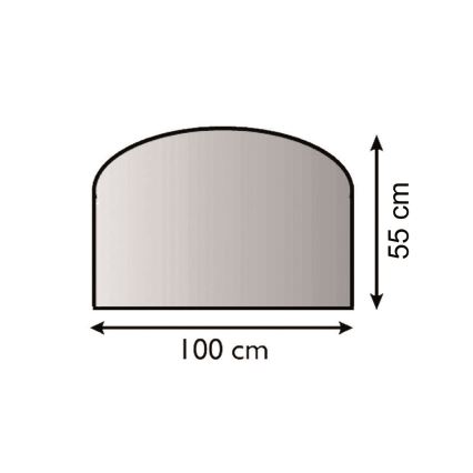 Glas onder de open haard 1000x550x6 mm halve boog