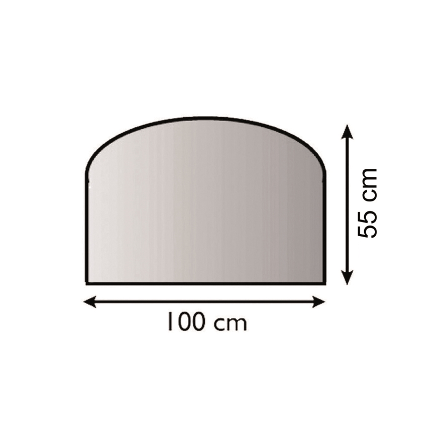 Glas onder de open haard 1000x550x6 mm halve boog