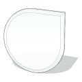 Glas onder de open haard 1100x1100x6 mm Veganistisch logo