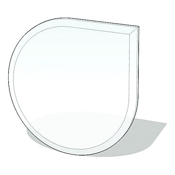Glas onder de open haard 1100x1100x6 mm Veganistisch logo