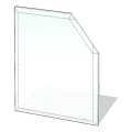 Glas onder de open haard 1100x1100x8 mm afgeschuind vierkant