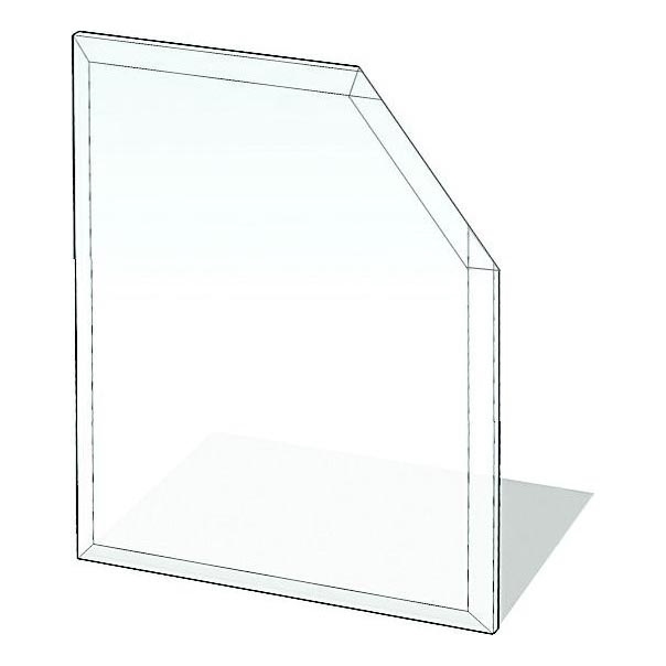 Glas onder de open haard 1100x1100x8 mm afgeschuind vierkant