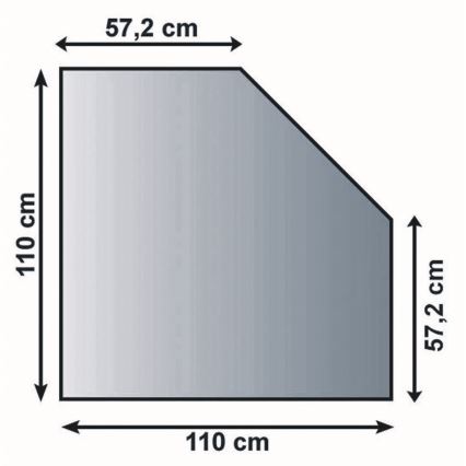 Glas onder de open haard 1100x1100x8 mm afgeschuind vierkant