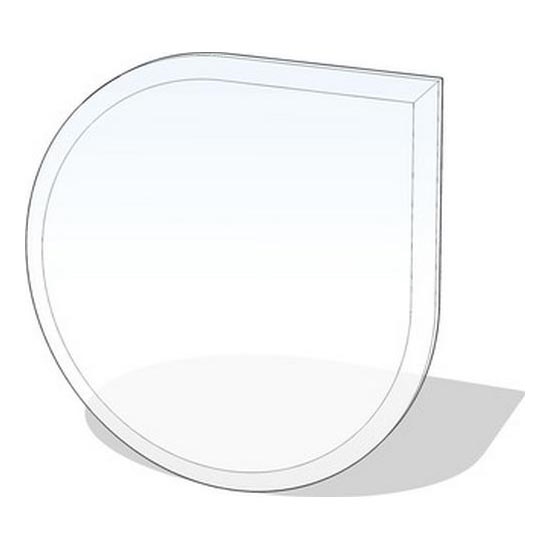 Glas onder de open haard 1100x1100x8 mm Veganistisch logo