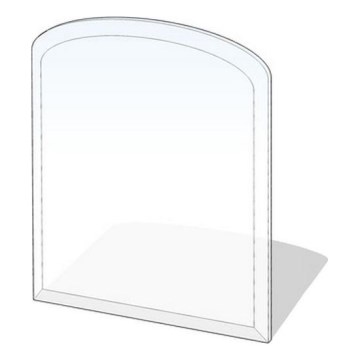 Glas onder de open haard 1100x850x8 mm halve boog