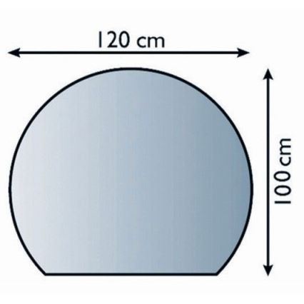 Glas onder de open haard 1200x1000x6 mm halve boog