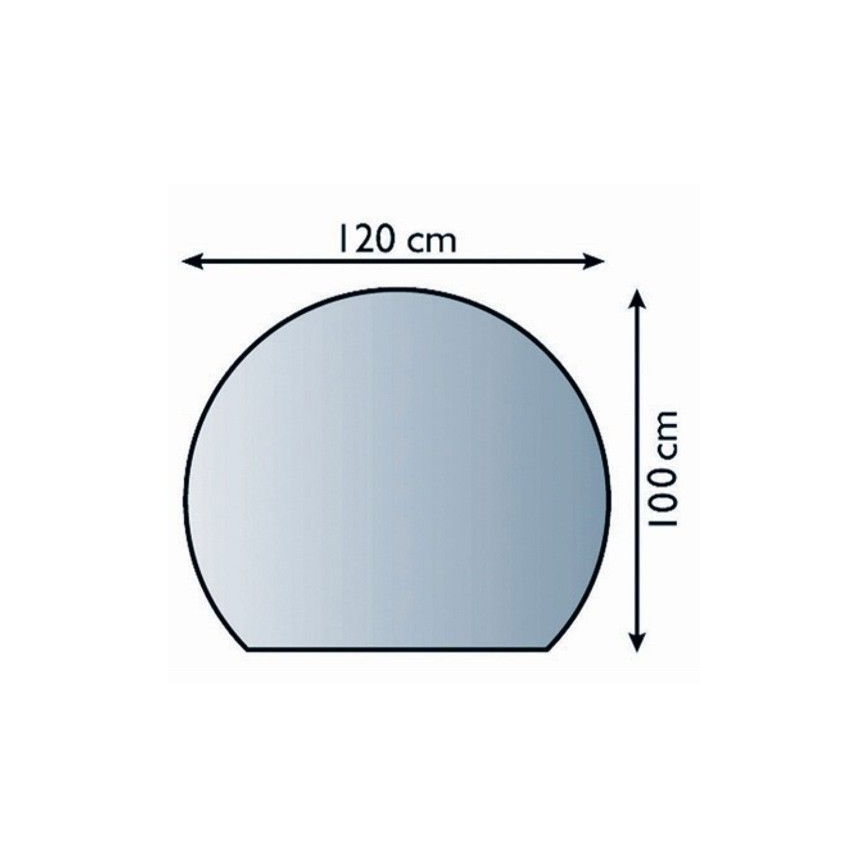 Glas onder de open haard 1200x1000x6 mm halve boog