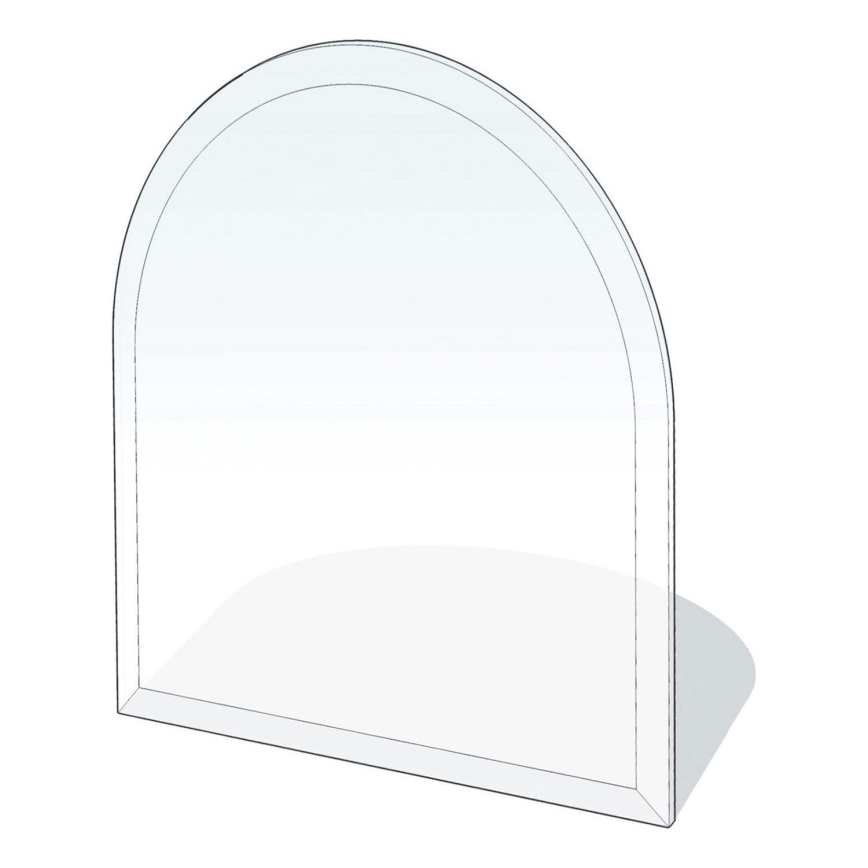 Glas onder de open haard 1200x1000x8 mm halve boog
