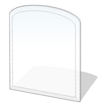 Glas onder de open haard 1200x1000x8 mm halve boog