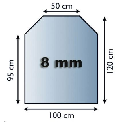Glas onder de open haard 1200x1000x8 mm