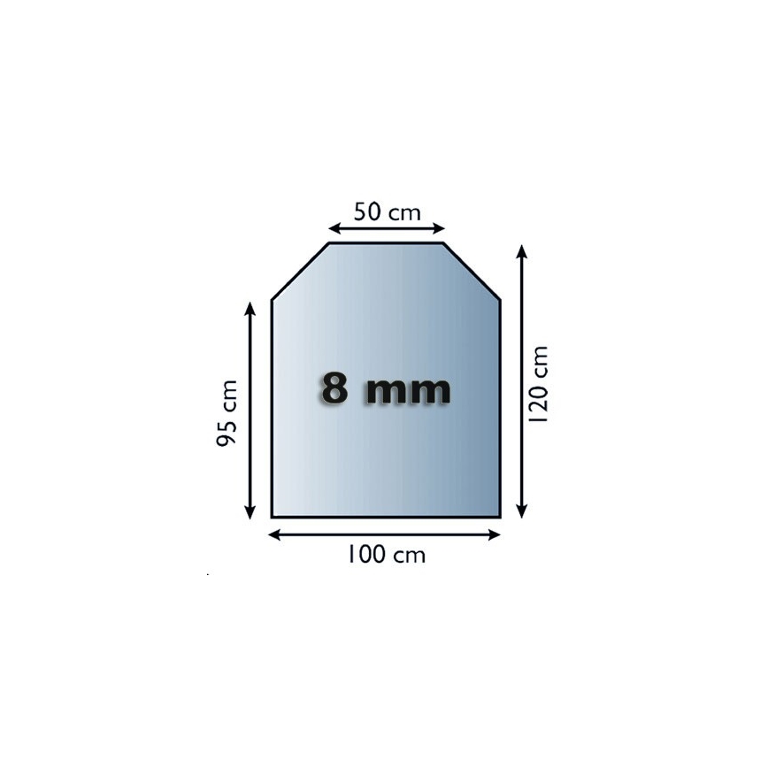 Glas onder de open haard 1200x1000x8 mm