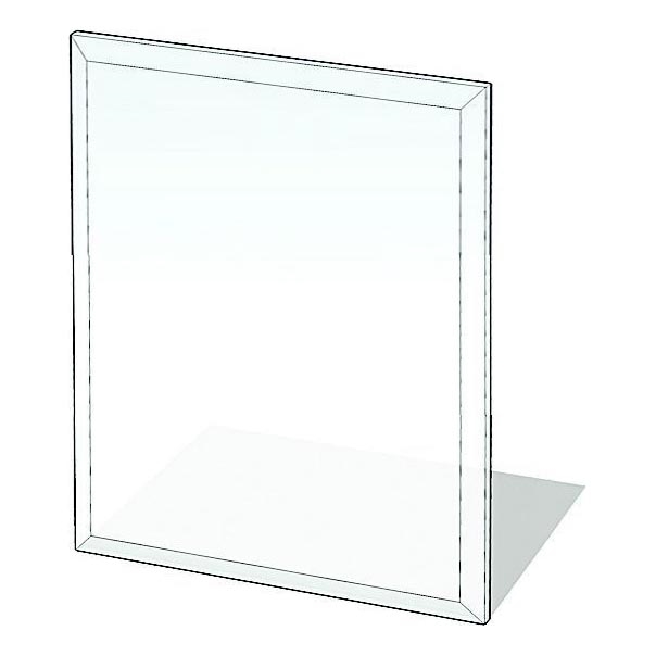 Glas onder de open haard 900x750x8 mm rechthoek
