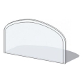 Glasplaat voor kachel 1000x550x6 mm halve boog
