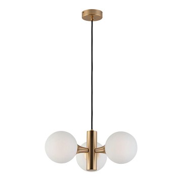 GLOBE hanglamp aan kabel 3xE14/7W/230V, goudkleurig