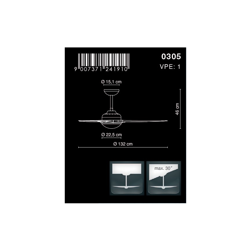 Globo - Plafondventilator 2xE14/40W/230V