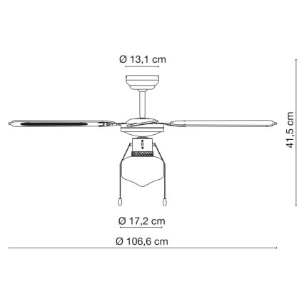 Globo - Plafondventilator 1xE27/60W/230V