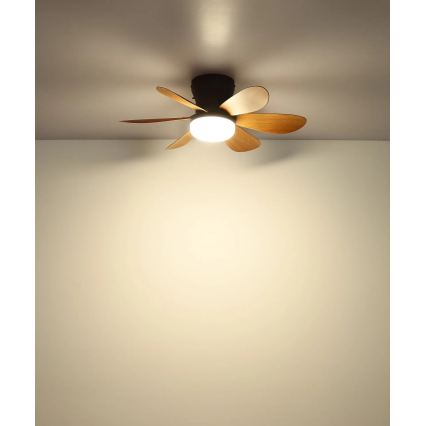 Globo - LED-dimbare plafondventilator LED/5W/230V 2700-6500K bruin + afstandsbediening