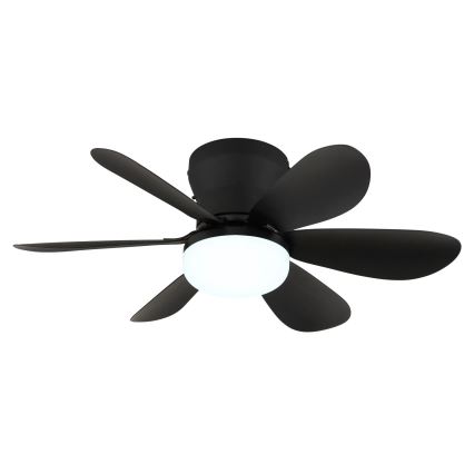 Globo - LED dimbare plafondventilator LED/5W/230V 2700-6500K zwart + afstandsbediening