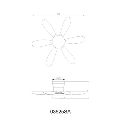 Globo - Dimbare LED-plafondventilator LED/5W/230V 2700-6500K beige + afstandsbediening