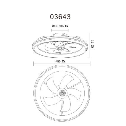 Globo - LED dimbare plafondventilator LED/40W/230V 3000-6500K + afstandsbediening