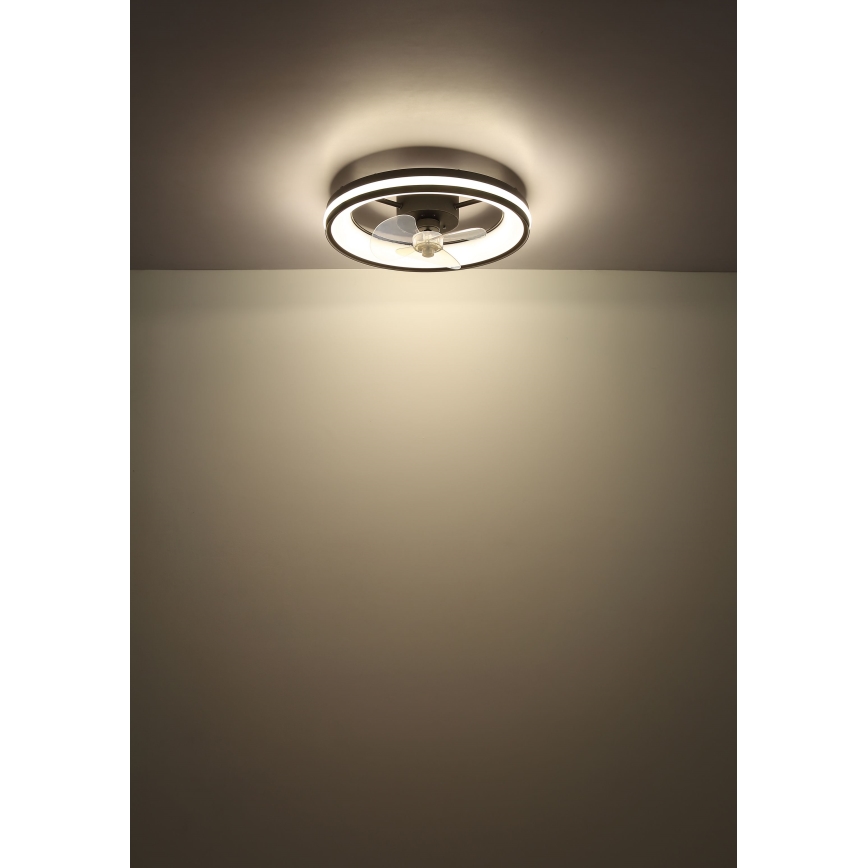 Globo - LED Dimbare plafondlamp met ventilator LED/30W/230V 2700-6500K zwart + afstandsbediening