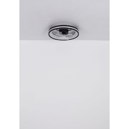 Globo - LED Dimbare plafondlamp met ventilator LED/30W/230V 2700-6500K zwart + afstandsbediening