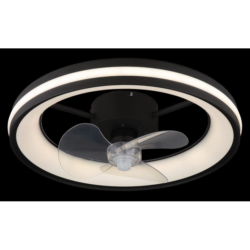 Globo - LED Dimbare plafondlamp met ventilator LED/30W/230V 2700-6500K zwart + afstandsbediening
