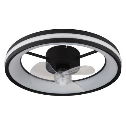 Globo - LED Dimbare plafondlamp met ventilator LED/30W/230V 2700-6500K zwart + afstandsbediening