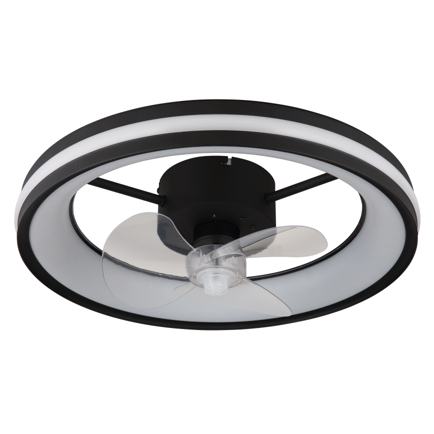 Globo - LED Dimbare plafondlamp met ventilator LED/30W/230V 2700-6500K zwart + afstandsbediening