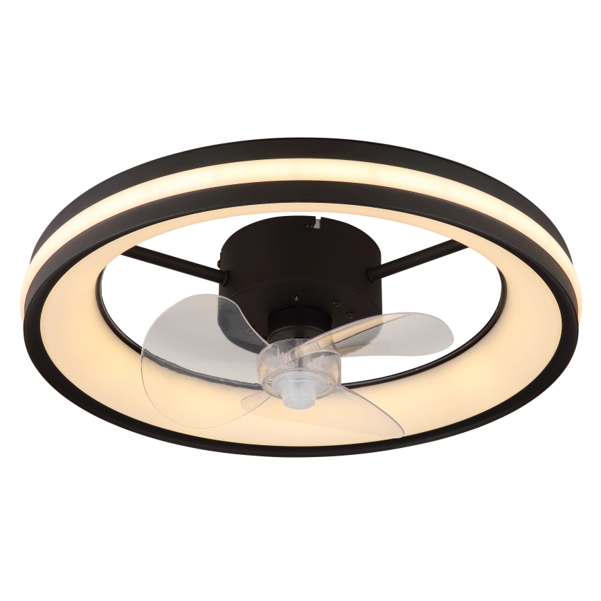 Globo - LED Dimbare plafondlamp met ventilator LED/30W/230V 2700-6500K zwart + afstandsbediening