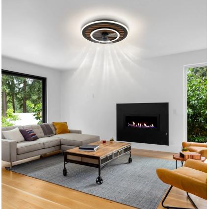 Globo - LED-dimbare plafondventilator LED/36W/230V 2700-6000K zwart + afstandsbediening