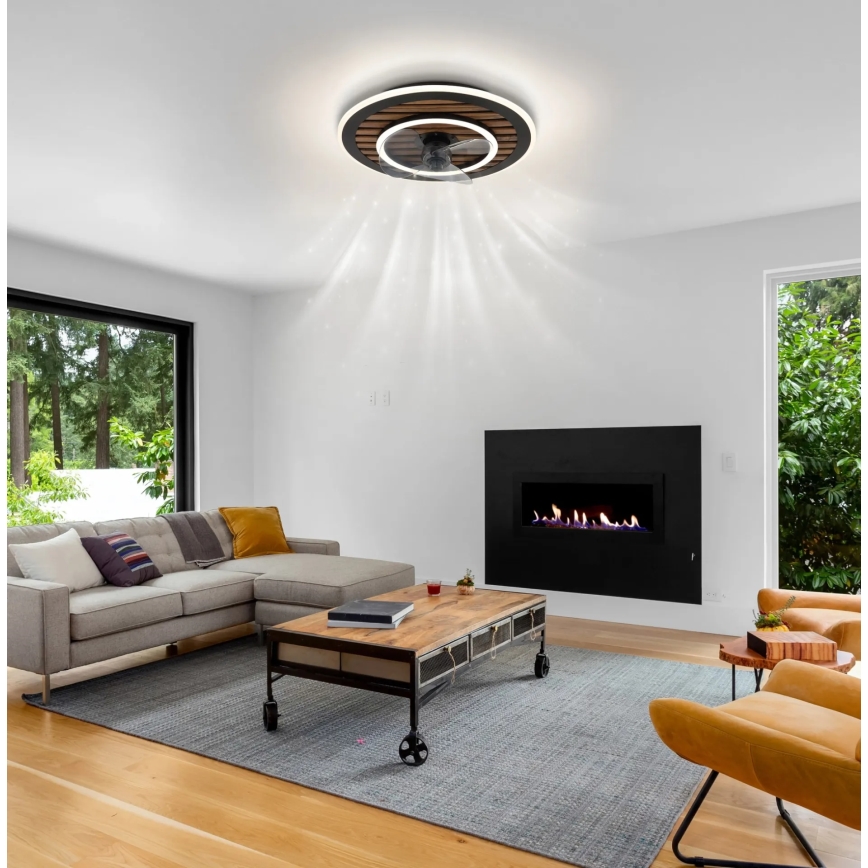 Globo - LED-dimbare plafondventilator LED/36W/230V 2700-6000K zwart + afstandsbediening