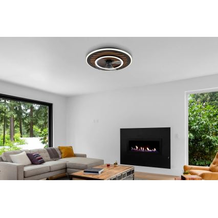 Globo - LED-dimbare plafondventilator LED/36W/230V 2700-6000K zwart + afstandsbediening