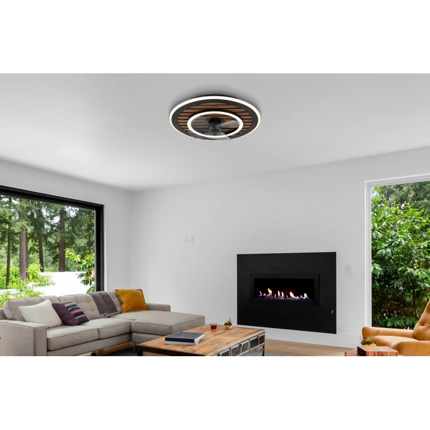 Globo - LED-dimbare plafondventilator LED/36W/230V 2700-6000K zwart + afstandsbediening
