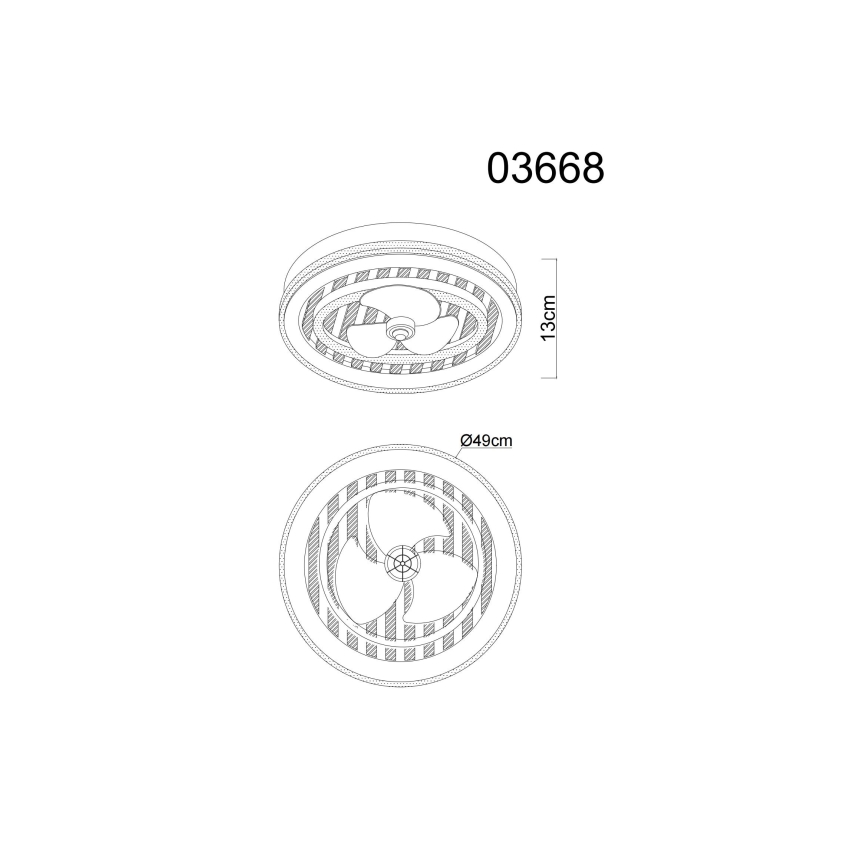 Globo - LED-dimbare plafondventilator LED/36W/230V 2700-6000K zwart + afstandsbediening