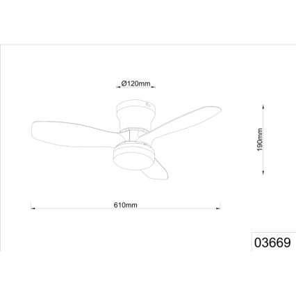 Globo - Dimbare plafondventilator met LED/15W/230V 2700-6500K zwart + afstandsbediening